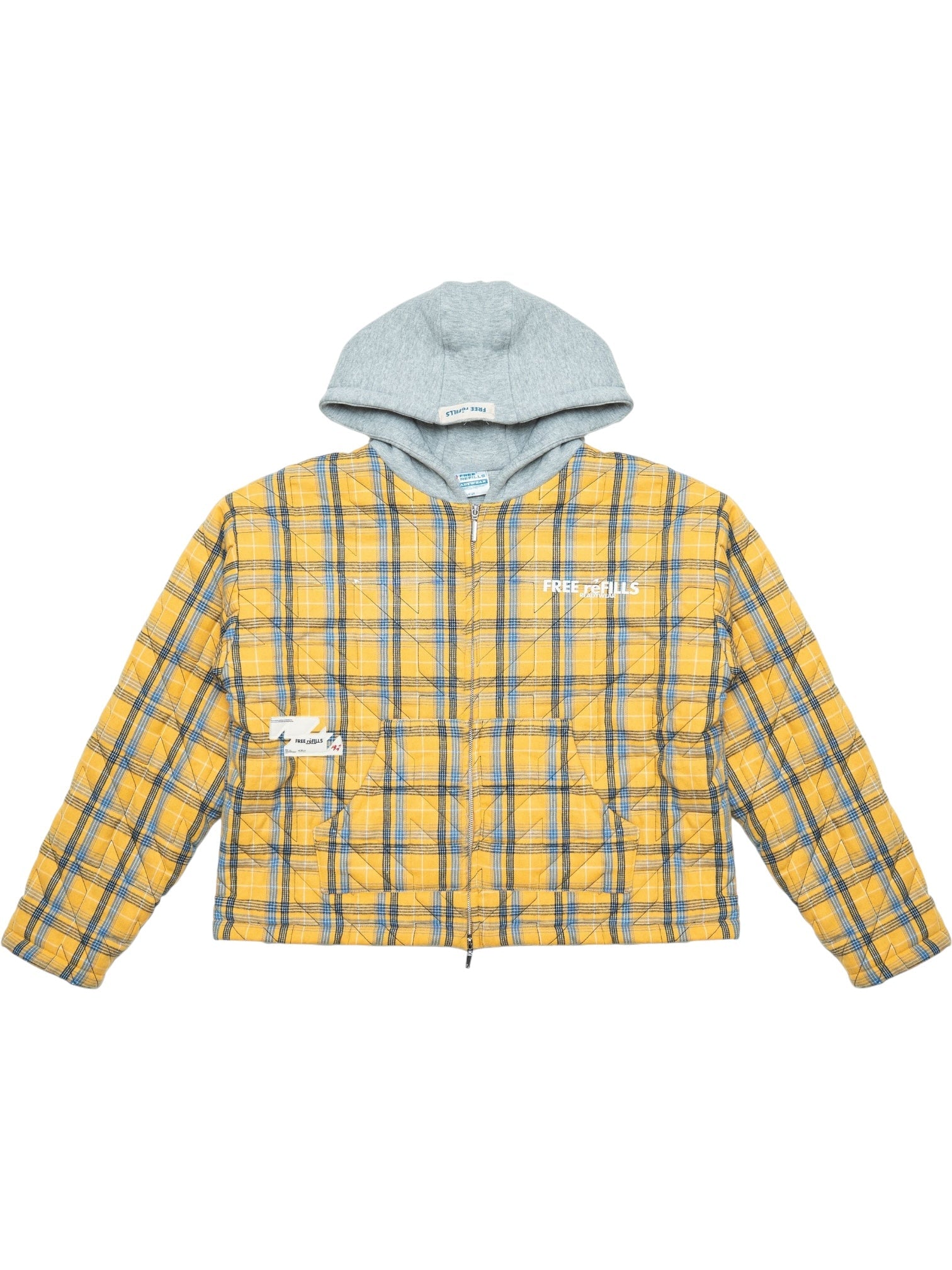 Free Refills Quilted Flannel Zip Jacket (FR-H25-041) Yellow