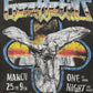 A promo graphic for the FREE REFILLS Free Refills Showcase Hoodie (FR-C3-27) in Vintage Black, featuring an angel statue, event details, and colorful text on a dark background with a retro fade wash effect.
