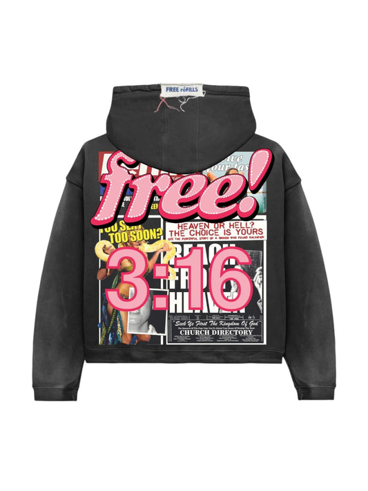 Free Refills Tabloid  Hoodie (FR-S26-20) Black