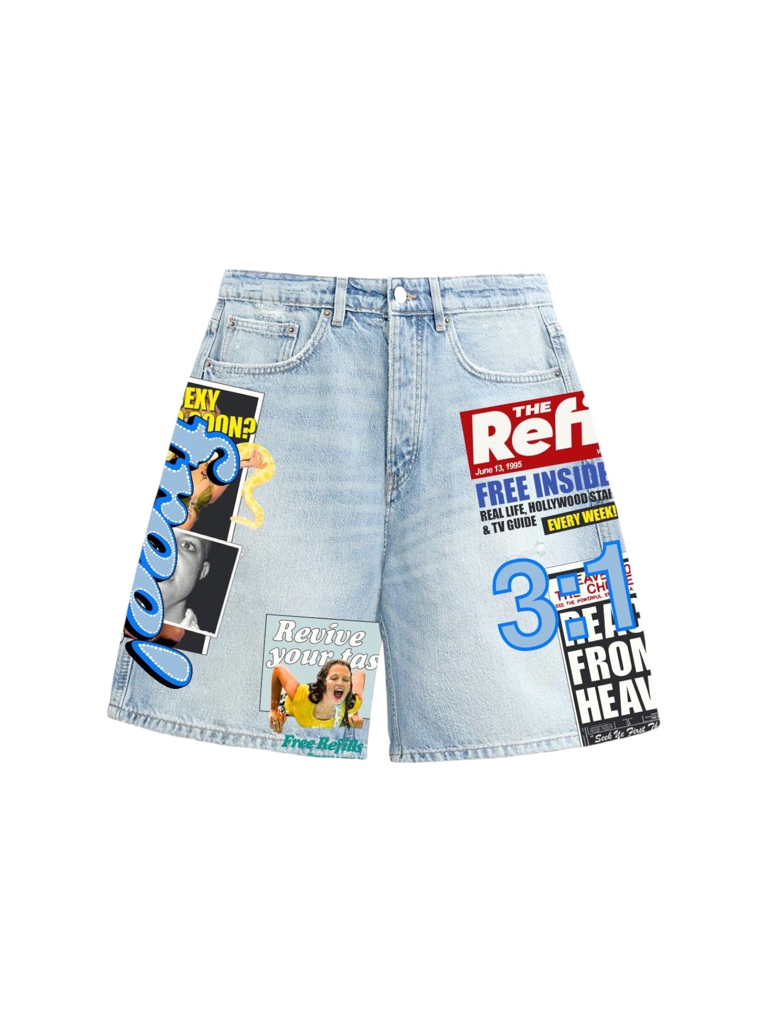 Free Refills Tabloid Jorts (FR-S26-022) Blue