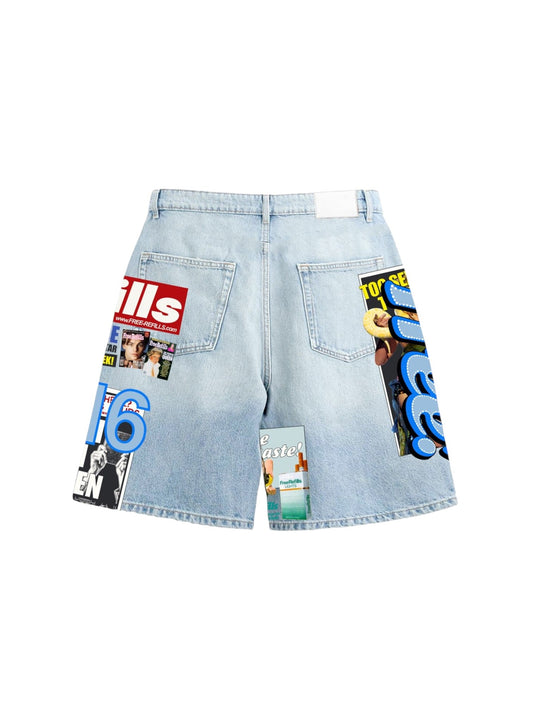 Free Refills Tabloid Jorts (FR-S26-022) Blue