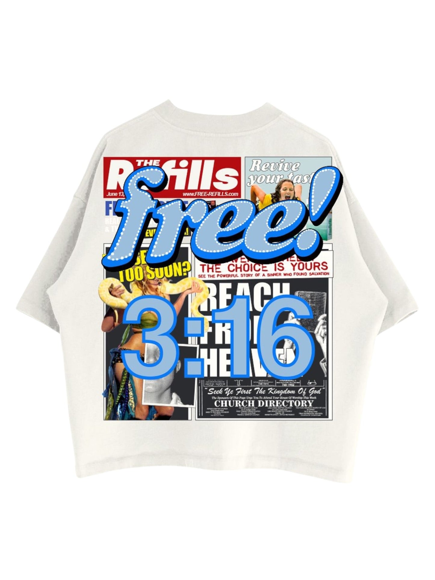 Free Refills Tabloid Tee (FR-S26-017) Off White