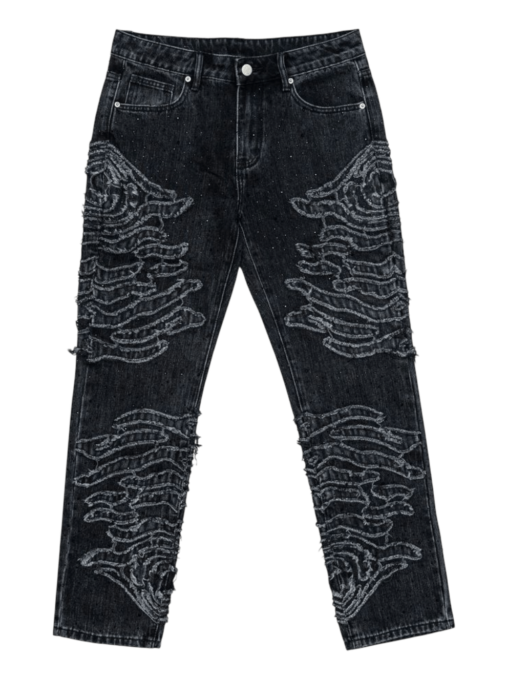 Free Refills Zebra Denim Pants (FR-F25-020) Black