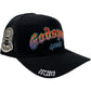 The GODSPEED Godspeed GS Forever Trucker Gradient Hat Hawaiian is a limited edition mesh-back hat with "Godspeed Seven" in multicolored front text, a side patch, and "EST. 2013" embroidered on the brim.