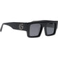 GODSPEED Godspeed OG Sunglasses Black Ice feature a black rectangular design with thick frames, dark lenses, and a metallic logo on the temples for stylish eye protection.