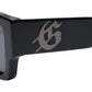 Close-up of GODSPEED OG Sunglasses Black Ice with a metallic "G" logo on the temple arm, combining stylish design and eye protection.