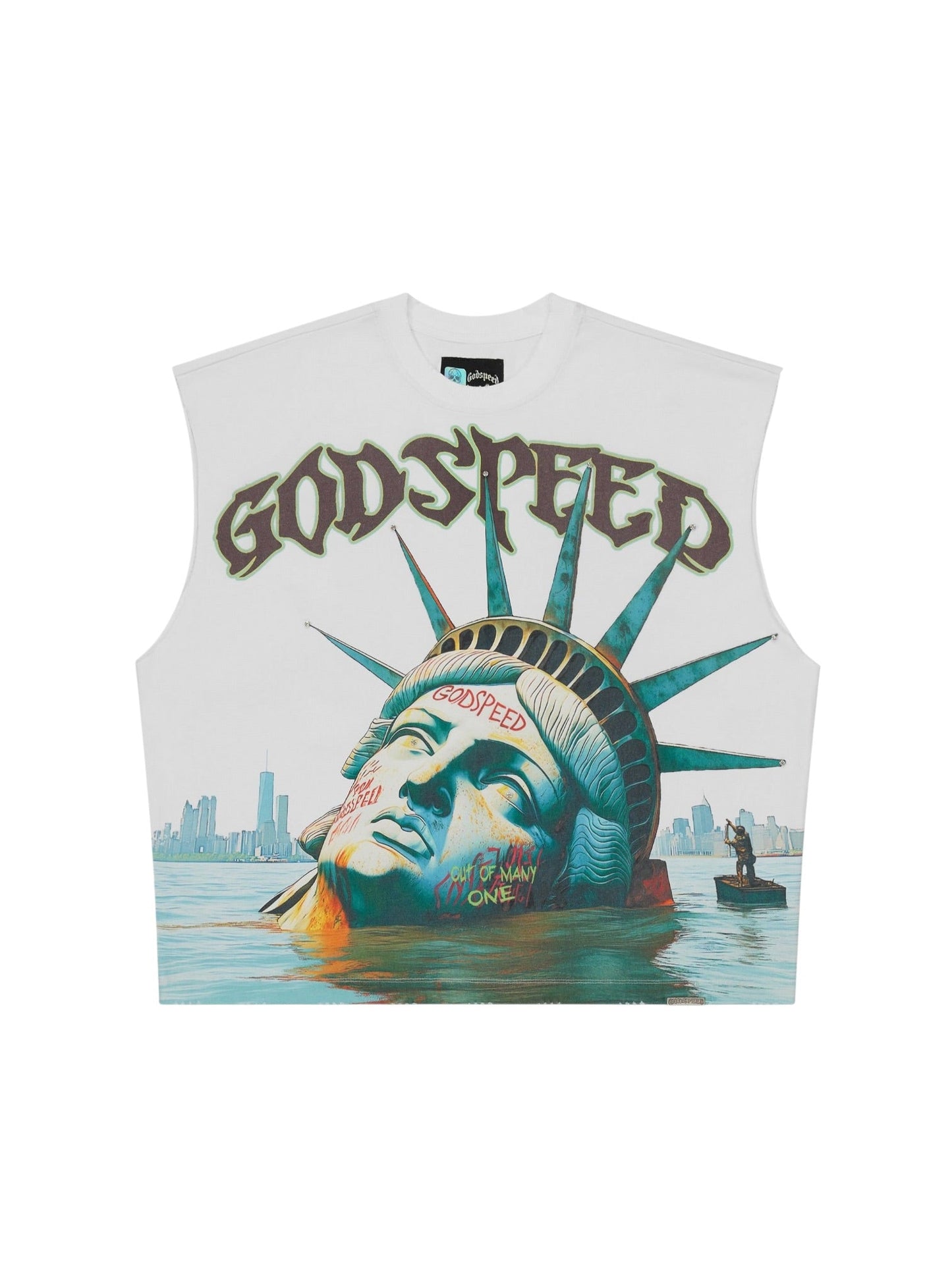 Godspeed Sunken Liberty Sleeveless Tshirt (White)