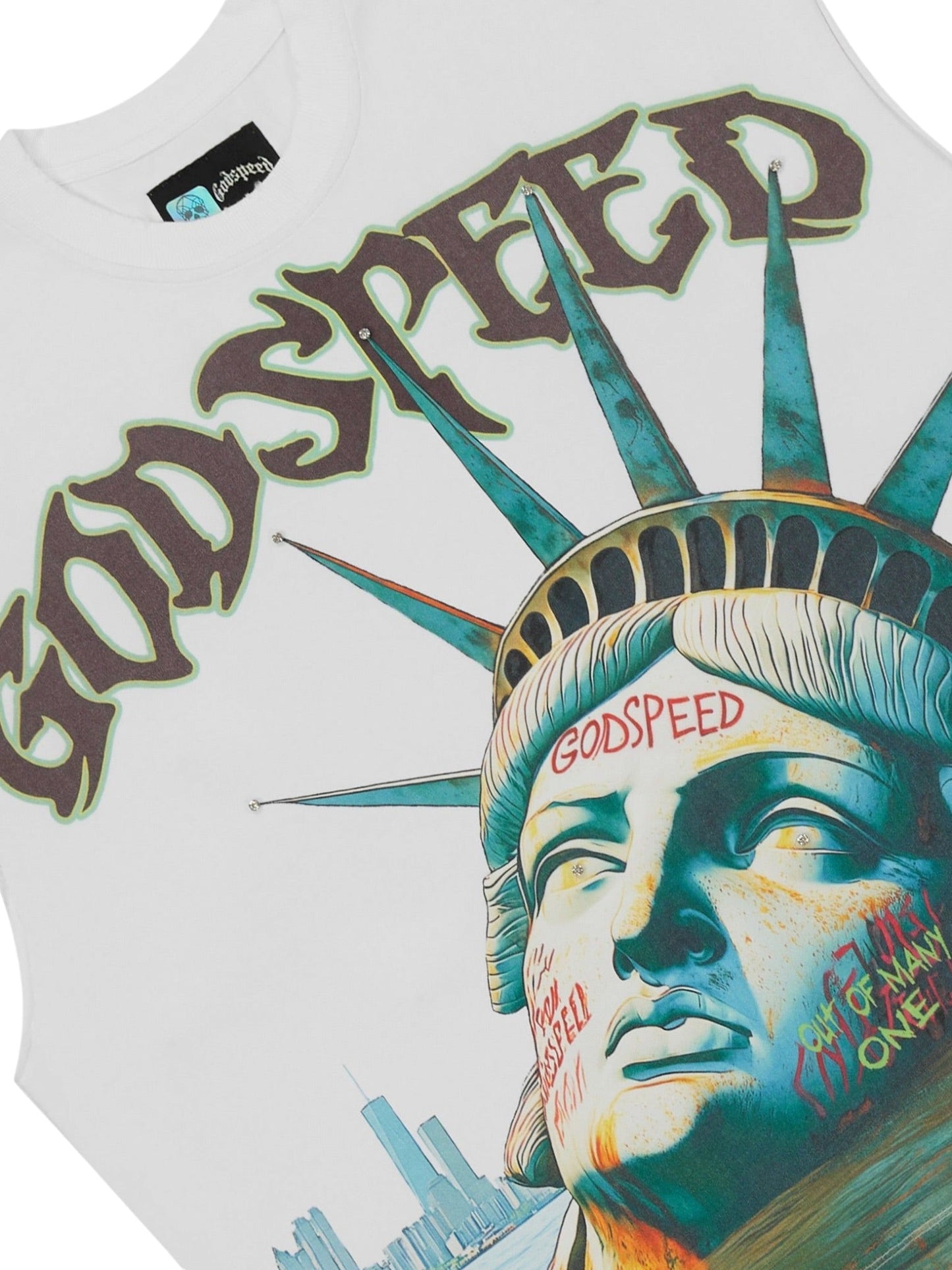 Godspeed Sunken Liberty Sleeveless Tshirt (White)