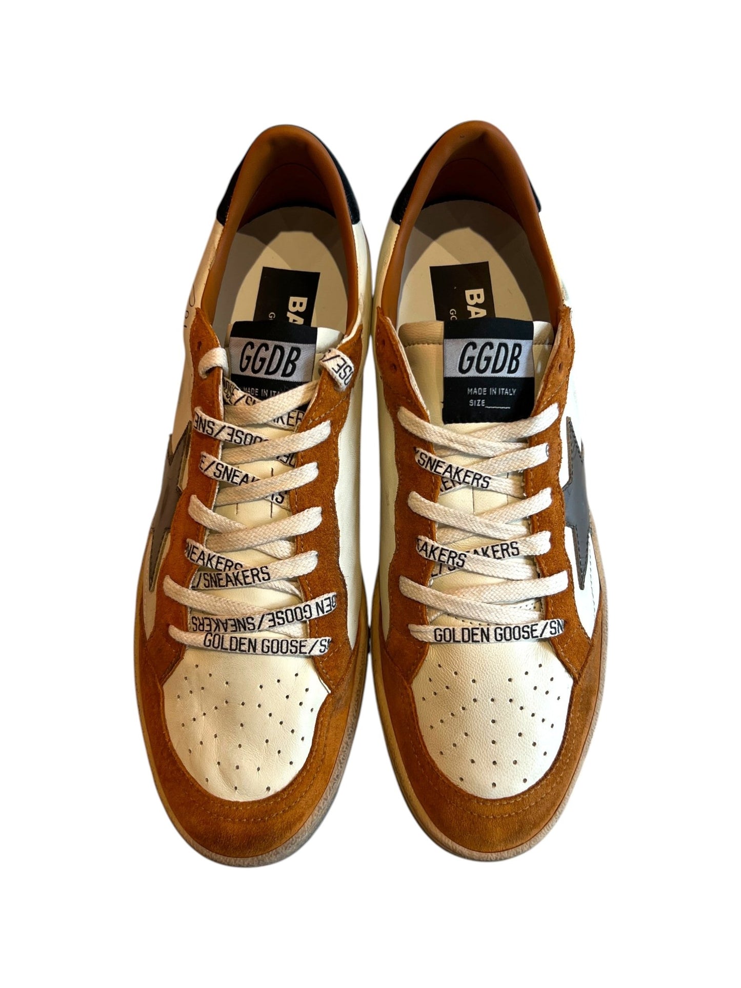 Golden Goose GMF00117 Ball Star Nappa White/Beige/Brown