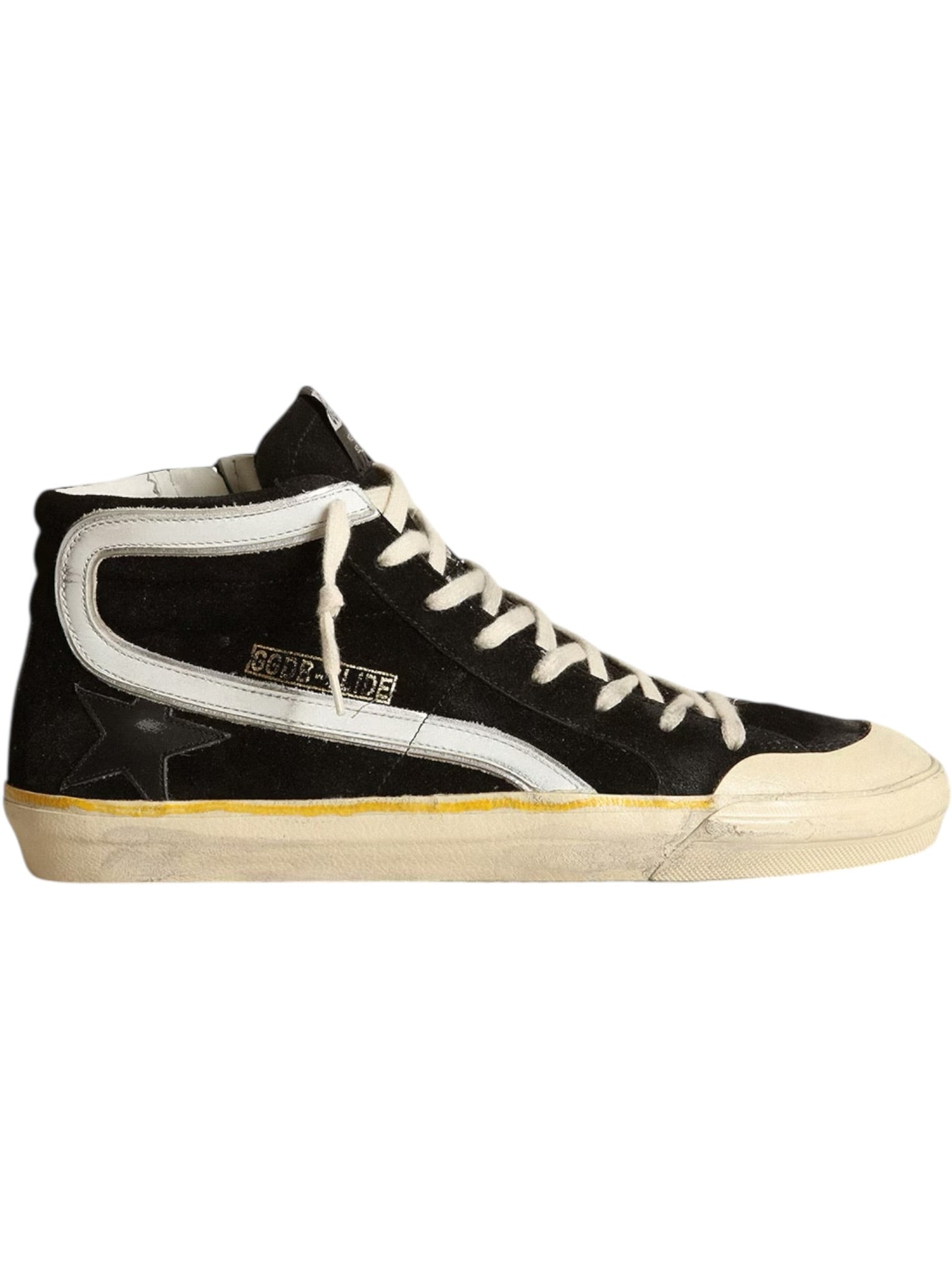 Golden Goose GMF00211 Slide Penstar Suede Black/Silver-White