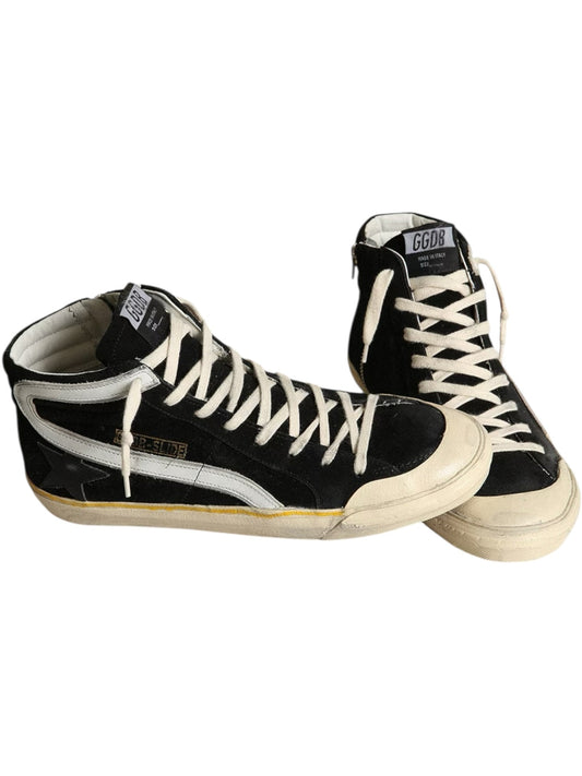 Golden Goose GMF00211 Slide Penstar Suede Black/Silver-White