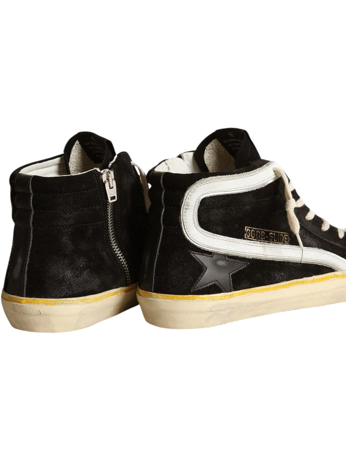 Golden Goose GMF00211 Slide Penstar Suede Black/Silver-White