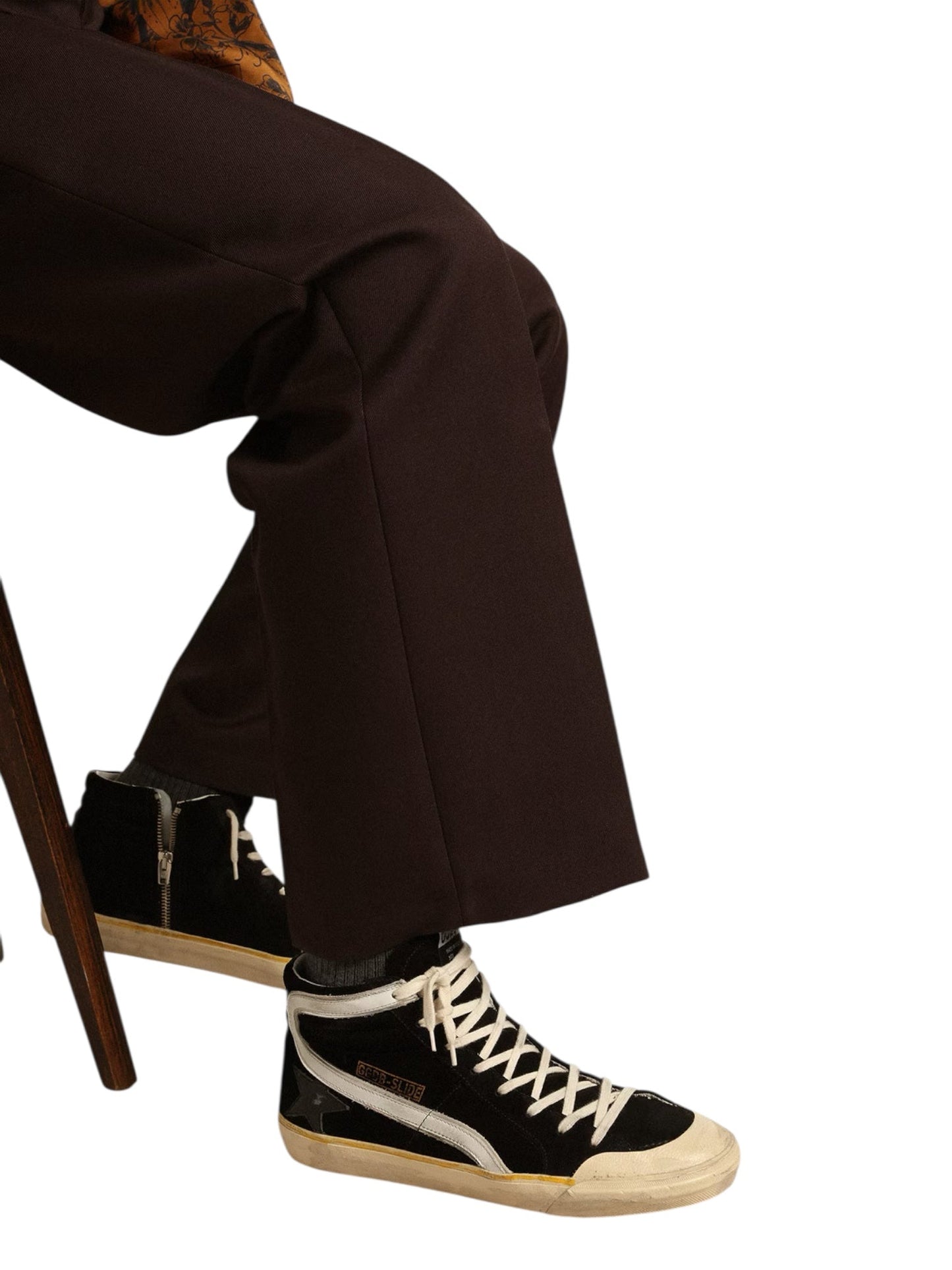 Golden Goose GMF00211 Slide Penstar Suede Black/Silver-White