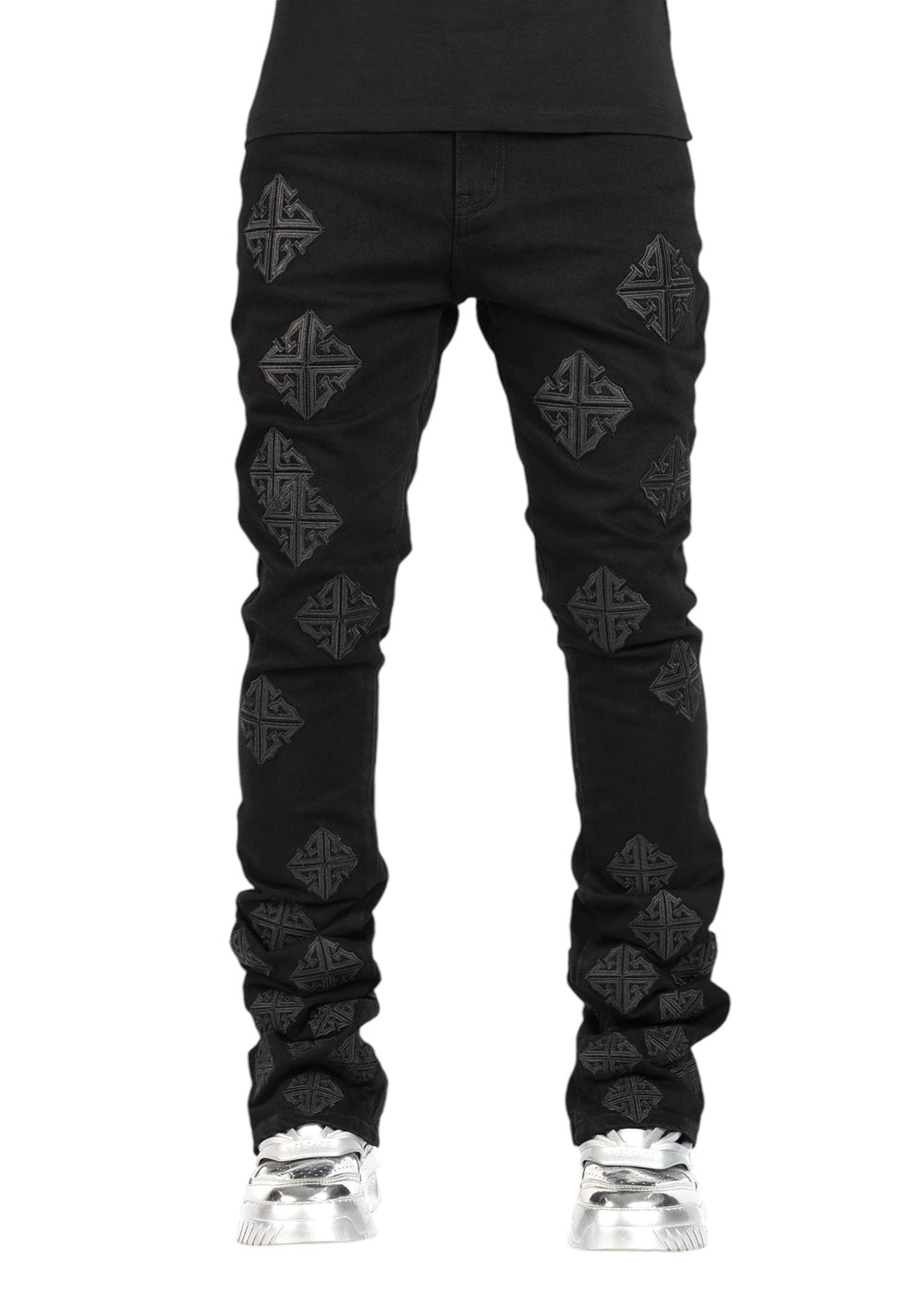 Guapi All Black Icon Stacked Denim