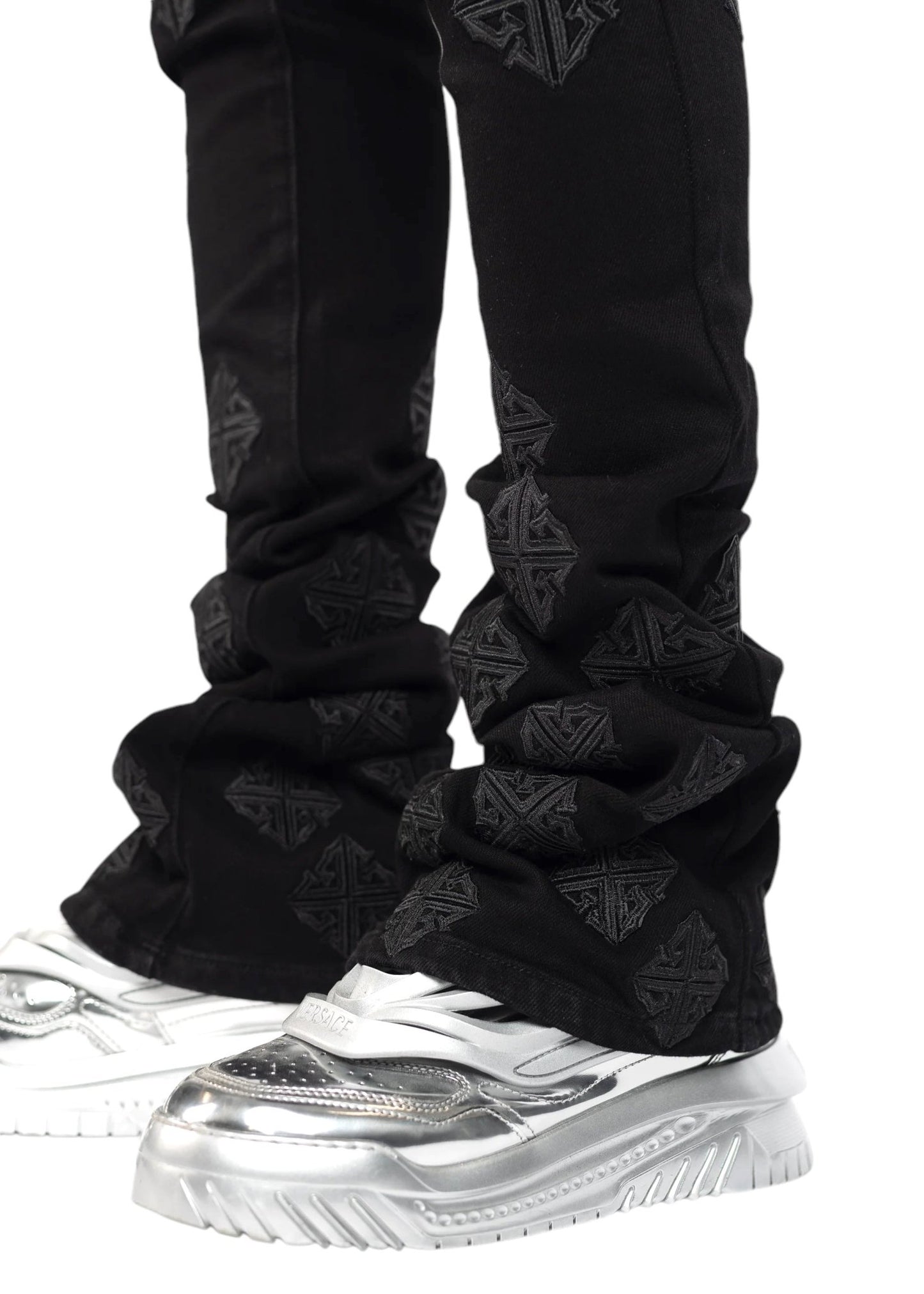 Guapi All Black Icon Stacked Denim