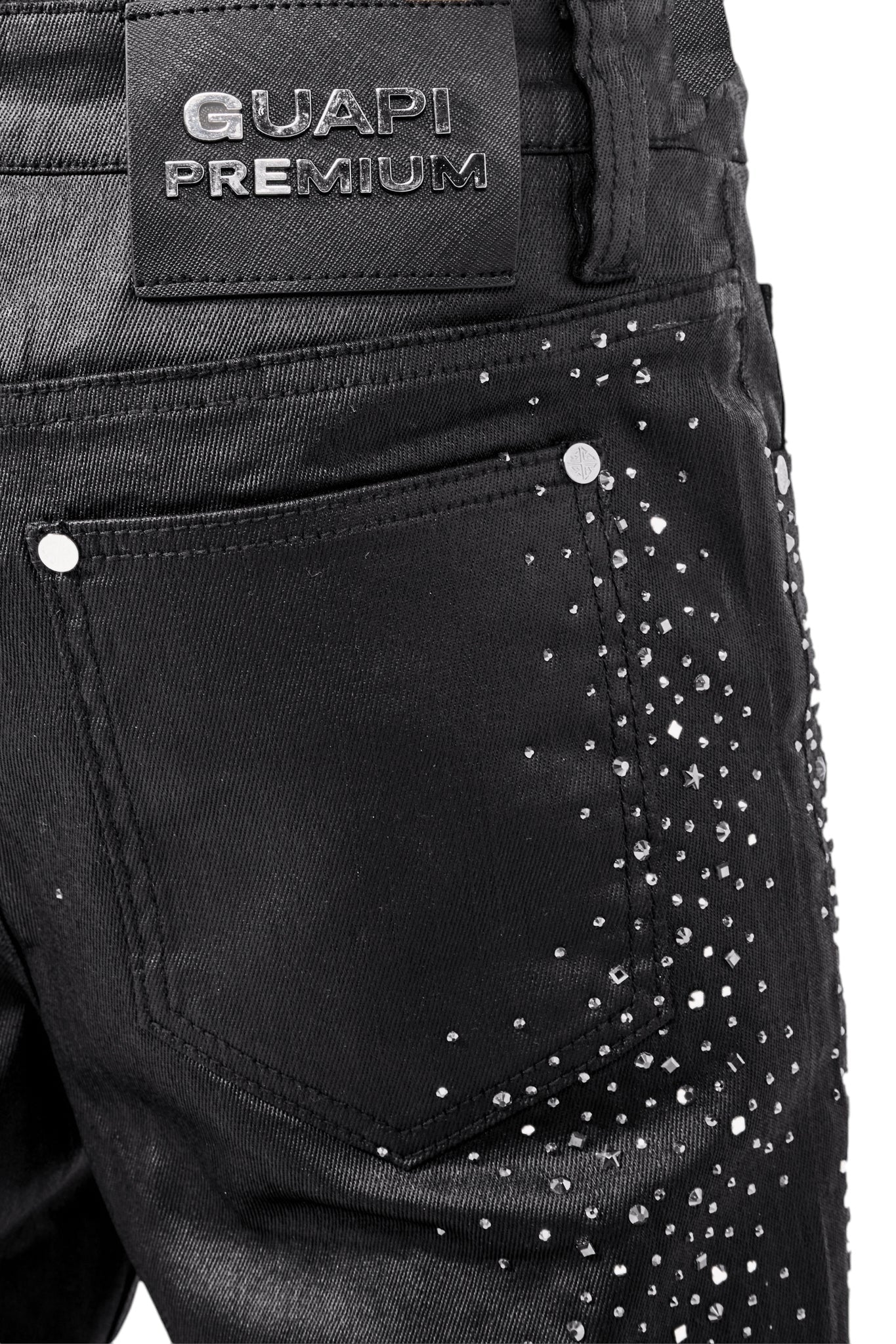 Guapi All Black Starry Sky Waxed Denim