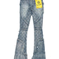 Guapi Aqua Blue Coffin Arc Embellished Denim