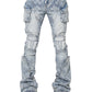 Guapi Aqua Blue Coffin Arc Embellished Denim