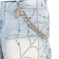 Guapi Aqua Blue Spider Denim Shorts