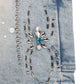 Guapi Aqua Blue Spider Denim Shorts