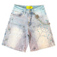 Guapi Aqua Blue Spider Denim Shorts
