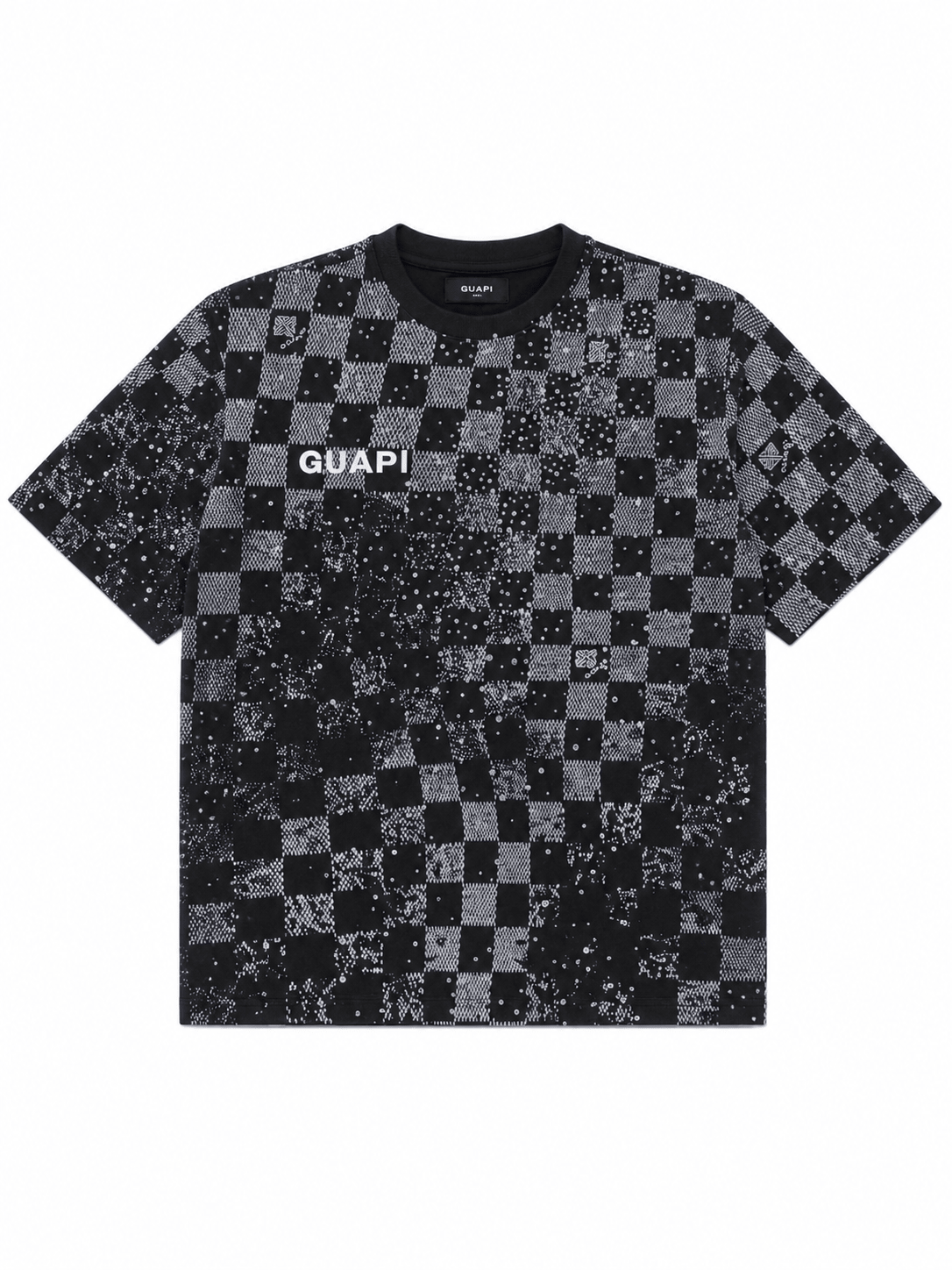 Guapi Checkerboard Tee Black