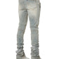 Guapi Faded Cross Denim Jeans Grey