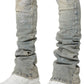 Guapi Faded Cross Denim Jeans Grey