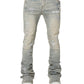 Guapi Faded Cross Denim Jeans Grey