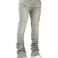 Guapi Faded Cross Denim Jeans Grey