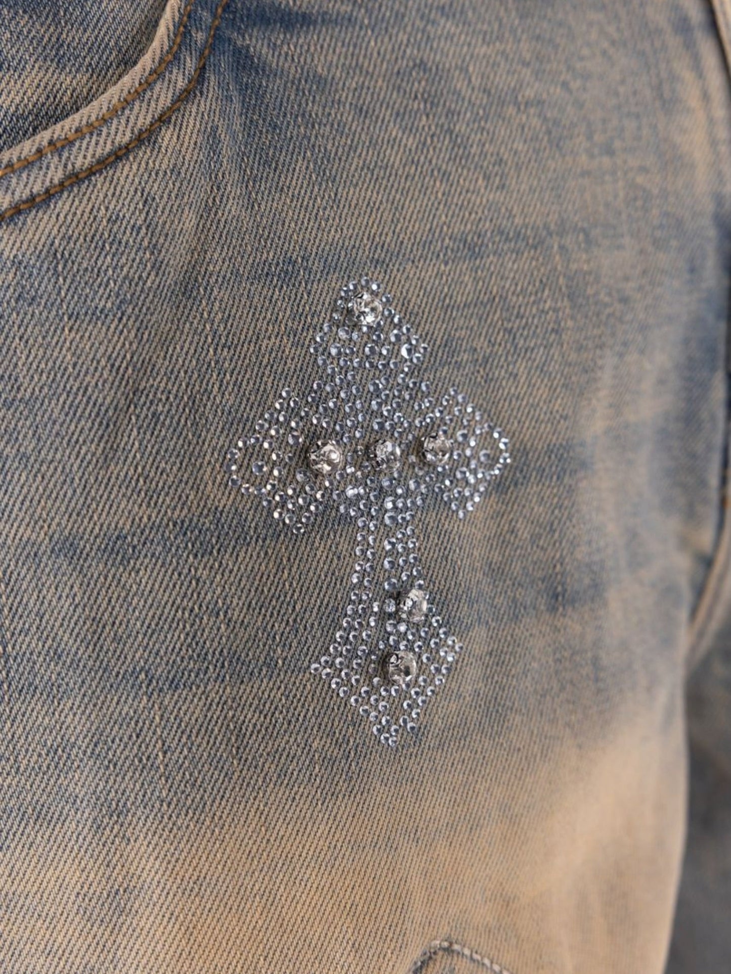 Guapi Faded Cross Denim Shorts