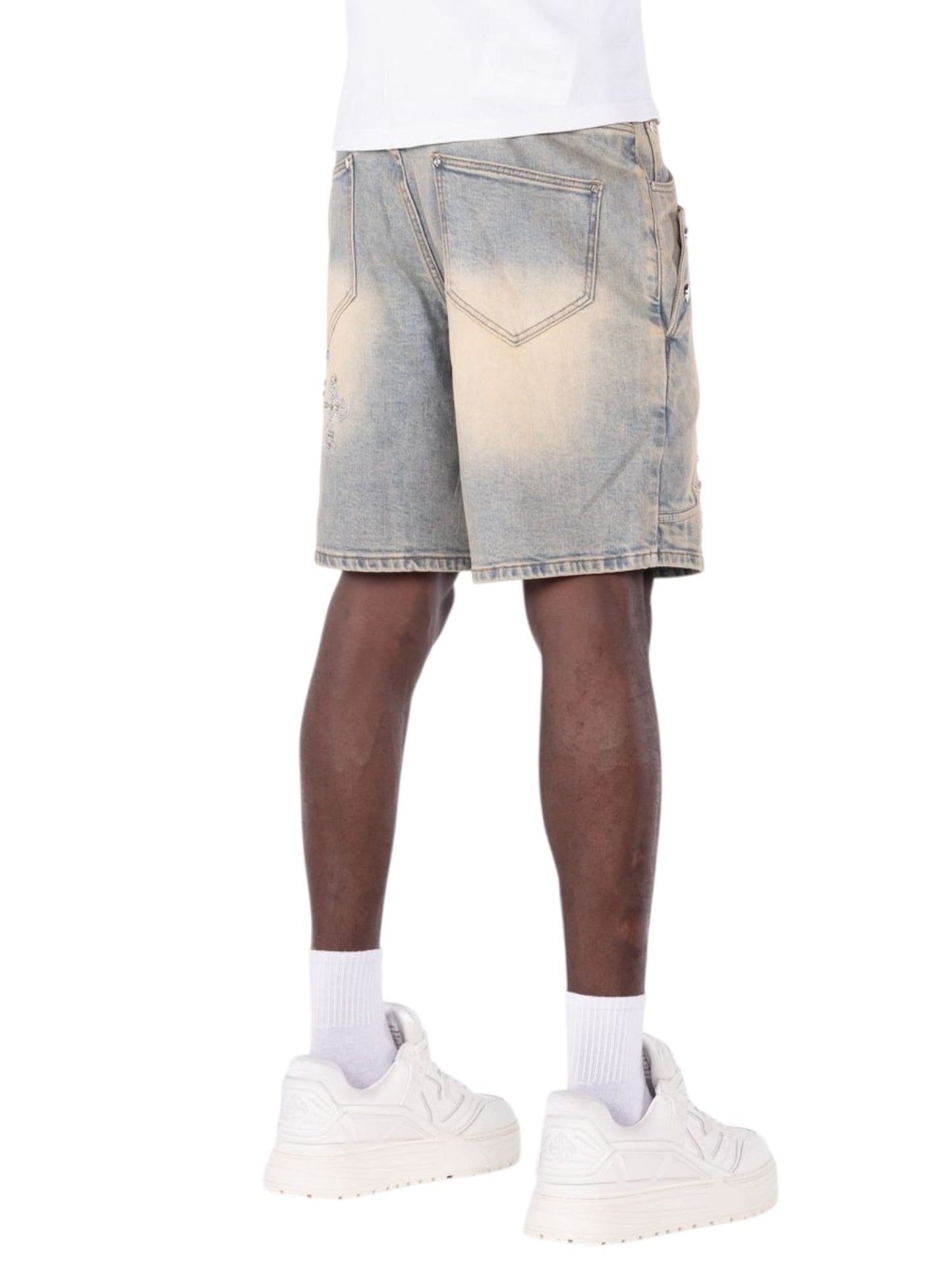 Guapi Faded Cross Denim Shorts