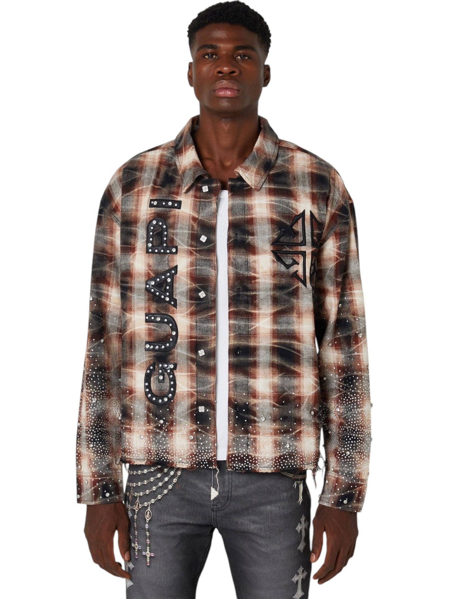 Guapi Mocha Rhinestone Flannel