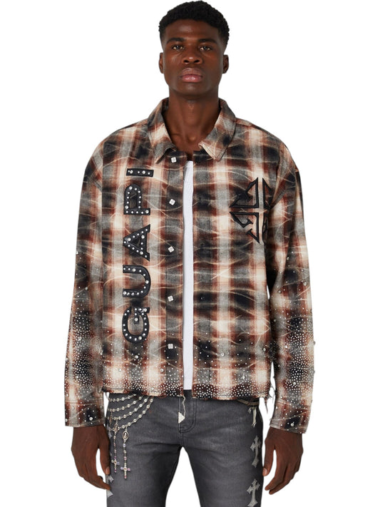 Guapi Mocha Rhinestone Flannel