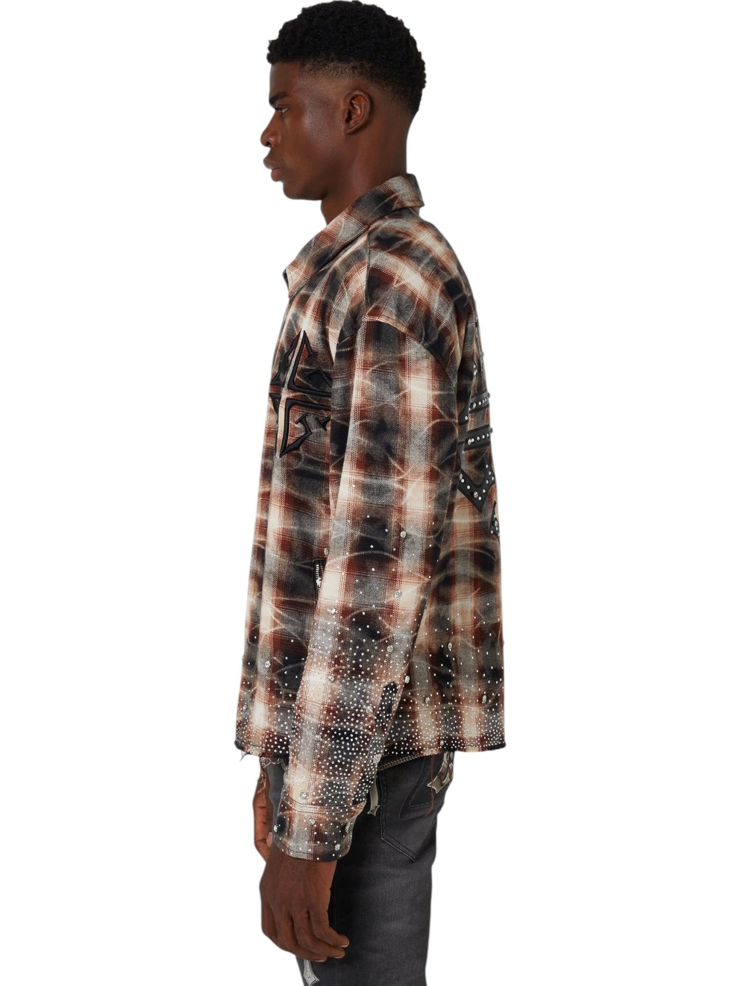 Guapi Mocha Rhinestone Flannel