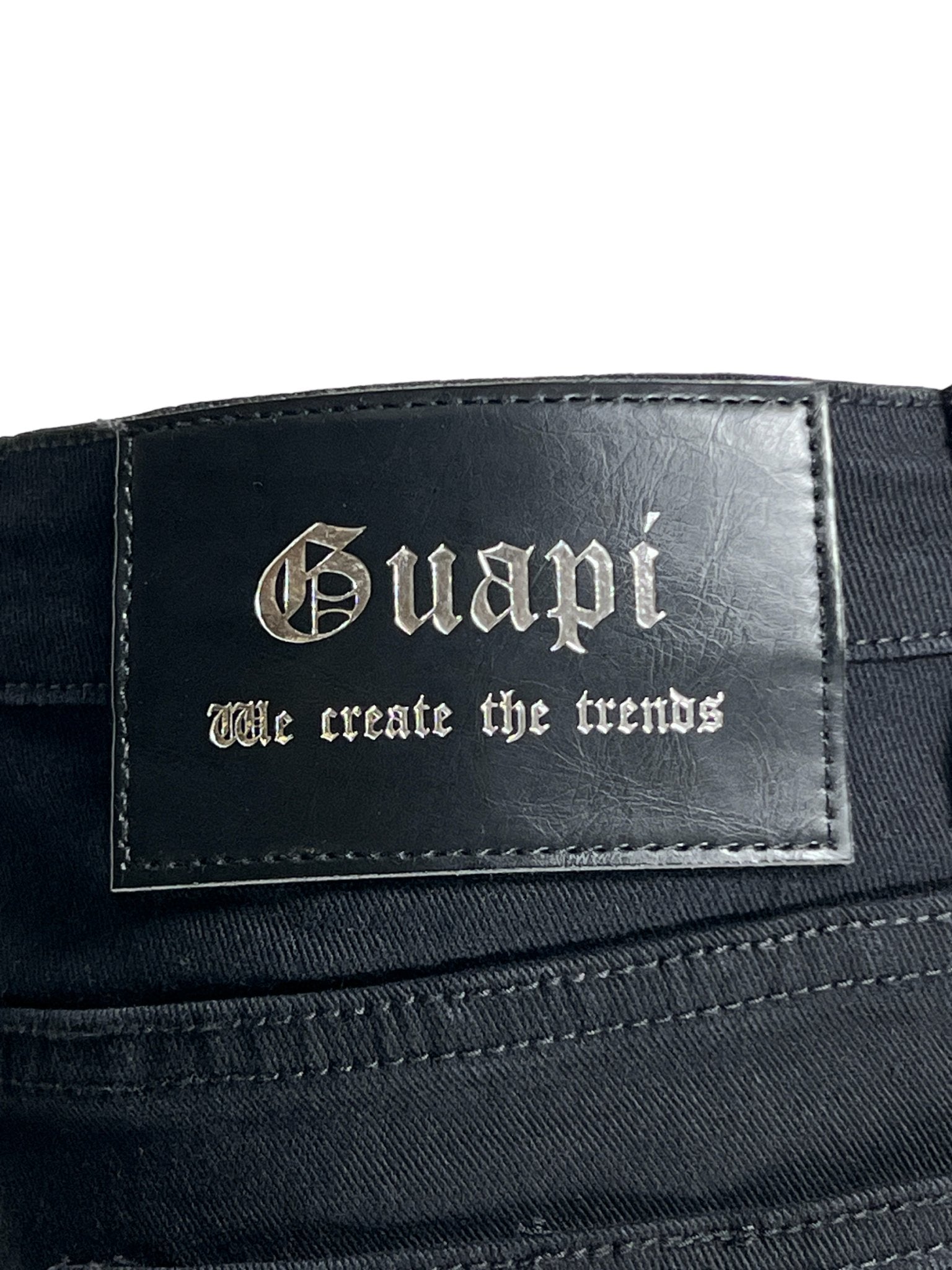 GUAPI OBSIDIAN BLACK BLOOD DIAMOND STACKED DENIM