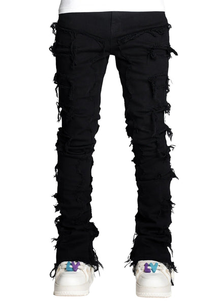 GUAPI OBSIDIAN BLACK BLOOD DIAMOND STACKED DENIM - Probus