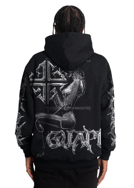 Guapi obsidian  black cyborg hoodie