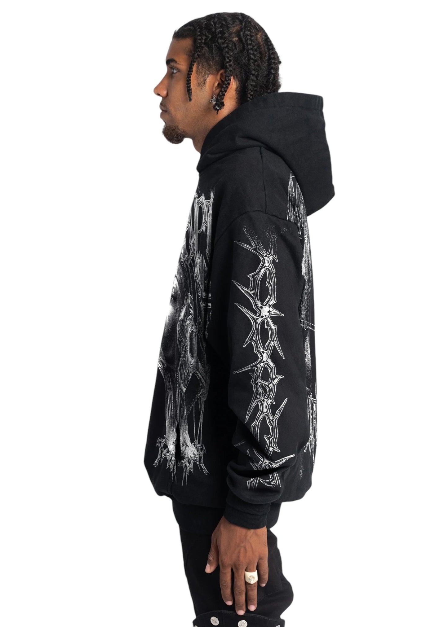 Guapi obsidian  black cyborg hoodie