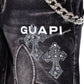 Guapi Obsidian Black Faded Cross Denim Shorts