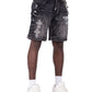 Guapi Obsidian Black Faded Cross Denim Shorts