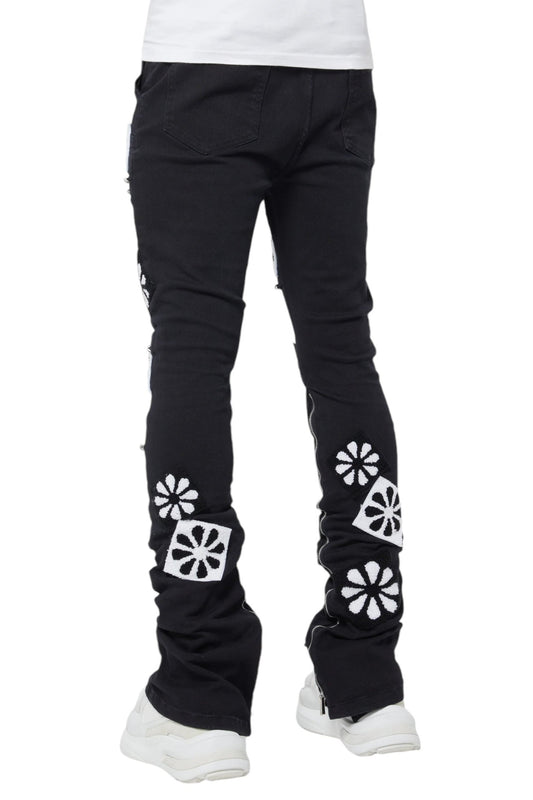 Guapi Obsidian Black Flowers Denim