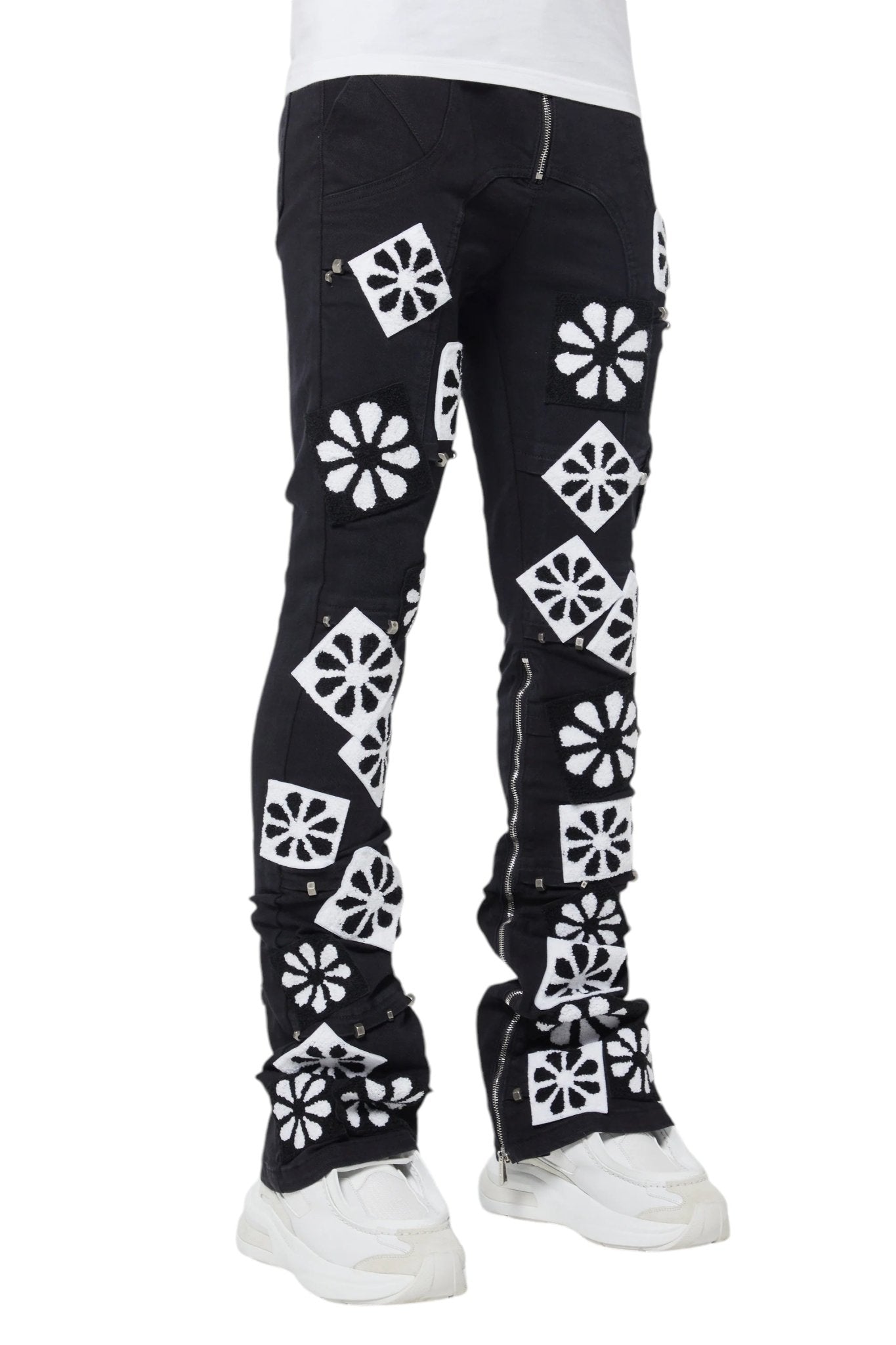 Guapi Obsidian Black Flowers Denim