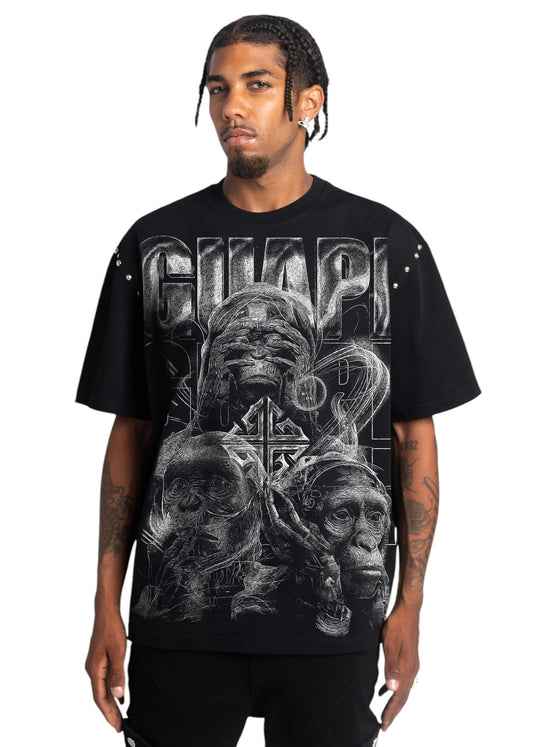 Guapi obsidian black see no evil tee