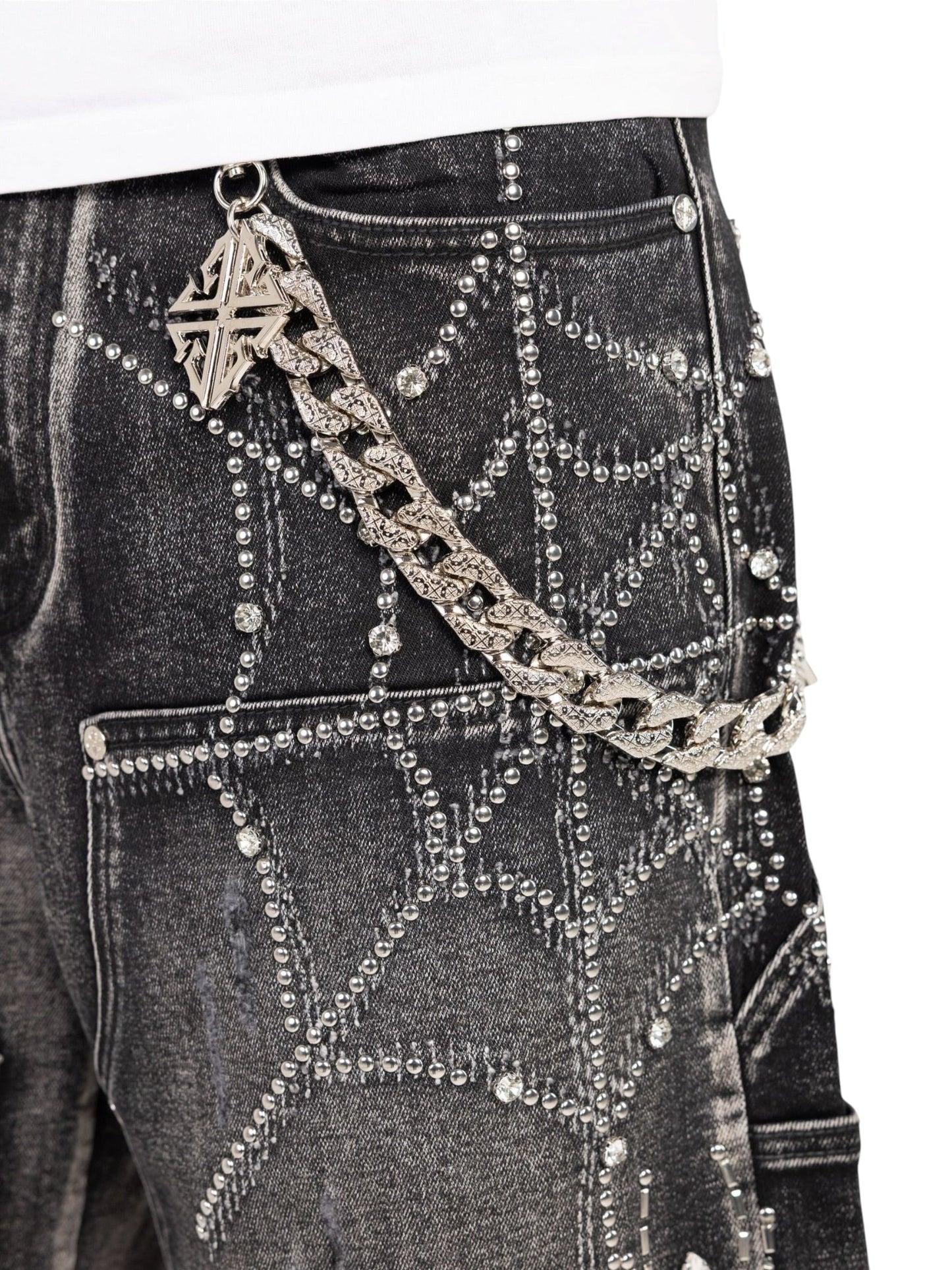 Guapi Obsidian Black Spider Denim Shorts
