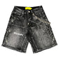 Guapi Obsidian Black Spider Denim Shorts