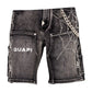 Guapi Obsidian Black Spider Denim Shorts