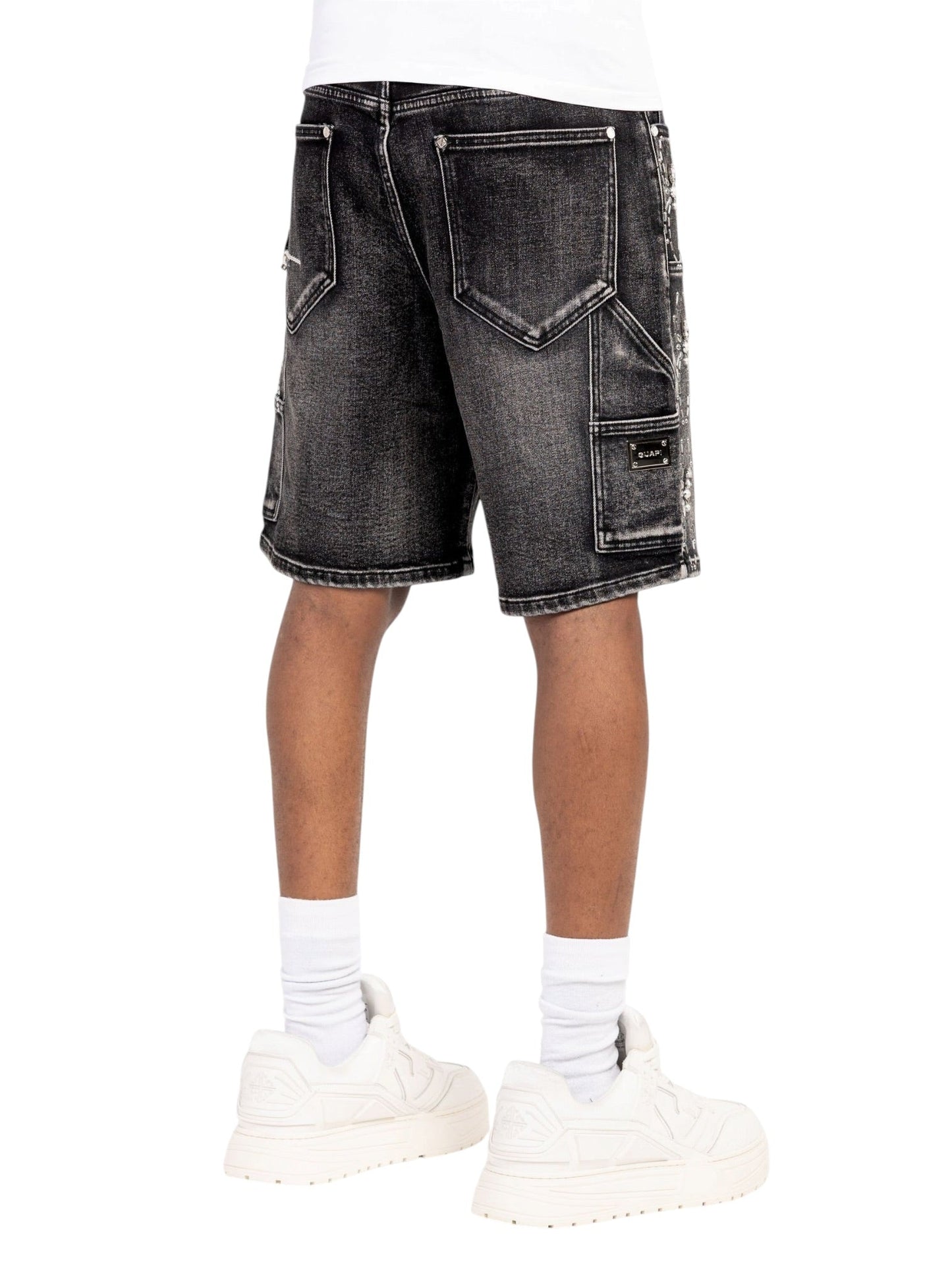Guapi Obsidian Black Spider Denim Shorts