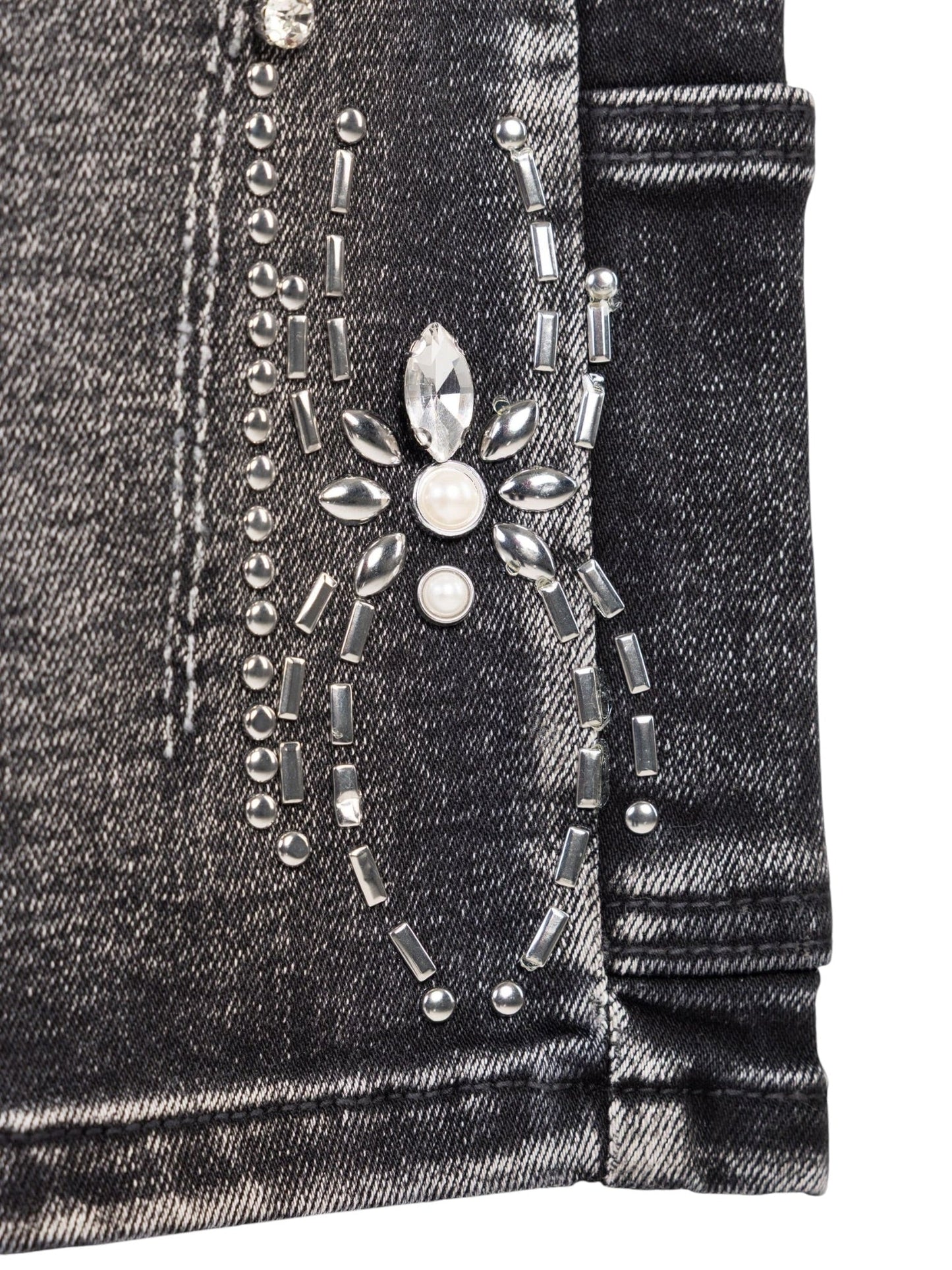 Guapi Obsidian Black Spider Denim Shorts
