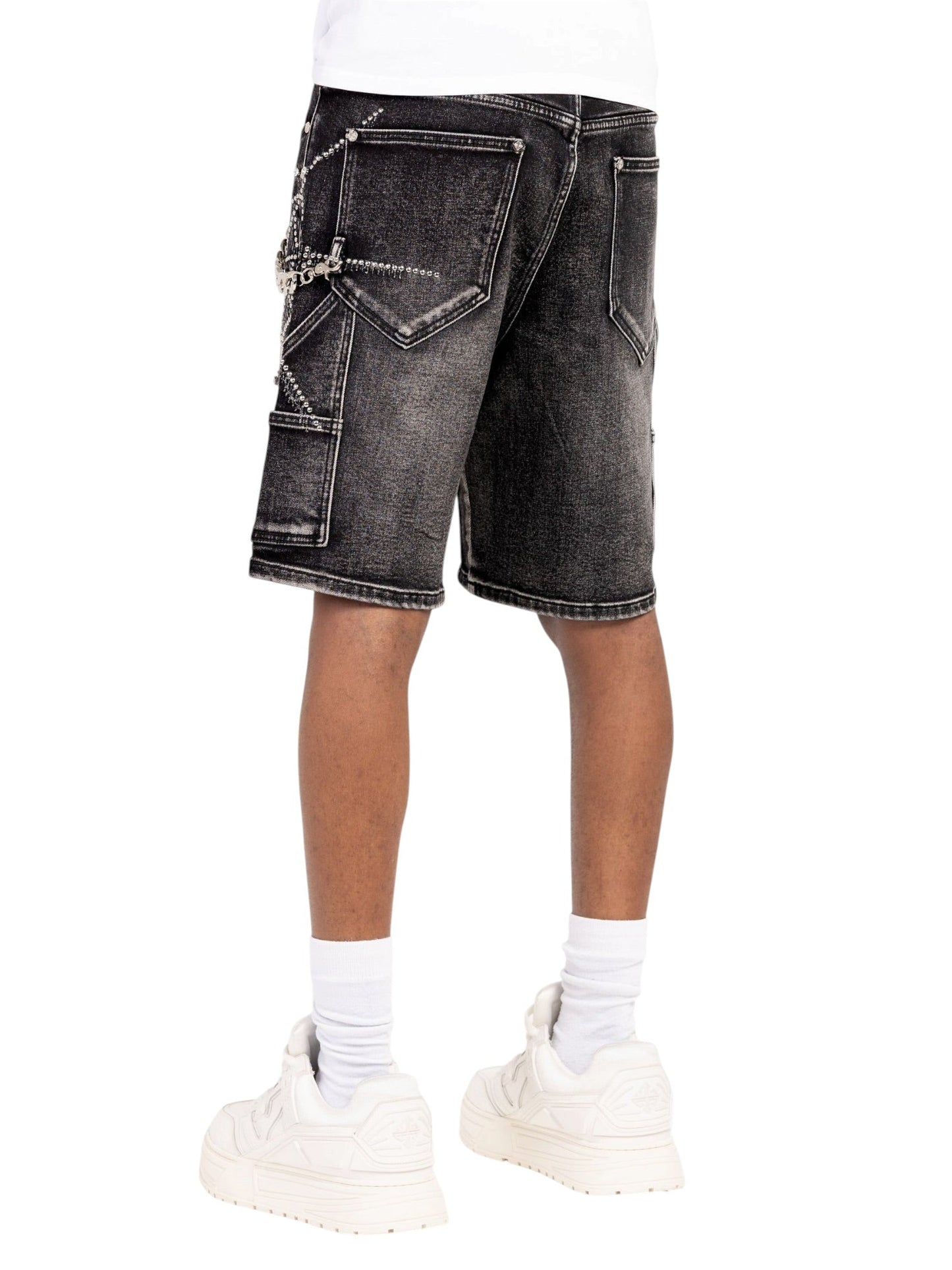 Guapi Obsidian Black Spider Denim Shorts